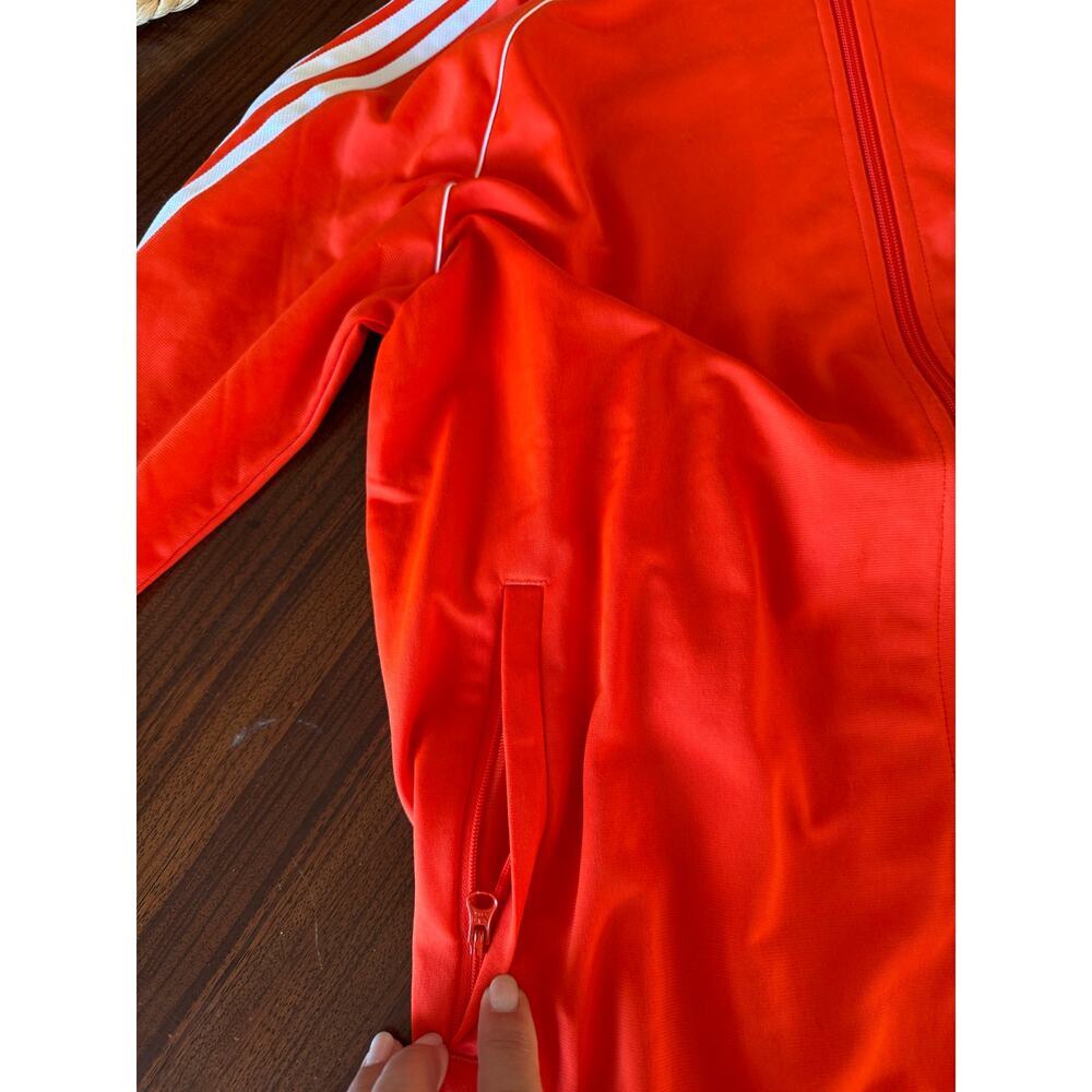 Adidas 3 Stripe Track Jacket Orange Youth Sz15-16Yr XL Full Zip Sweatshirt - Picture 5 of 9